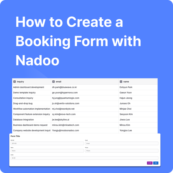 Create a Schedule Booking Form with Nadoo