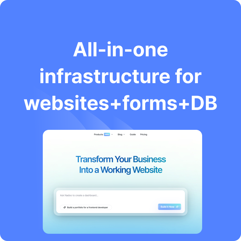 All-in-One Infrastructure for Website, Forms, and Database